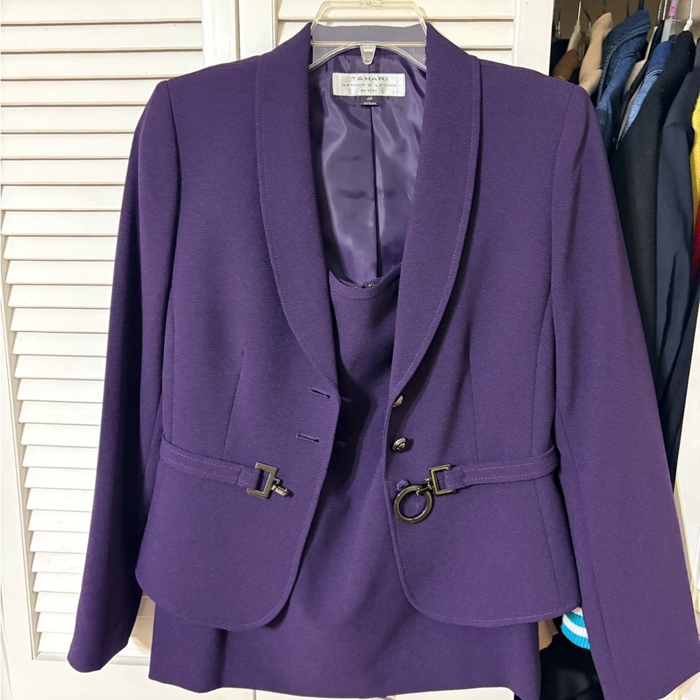 Tahari Deep Purple Blazer and Top
